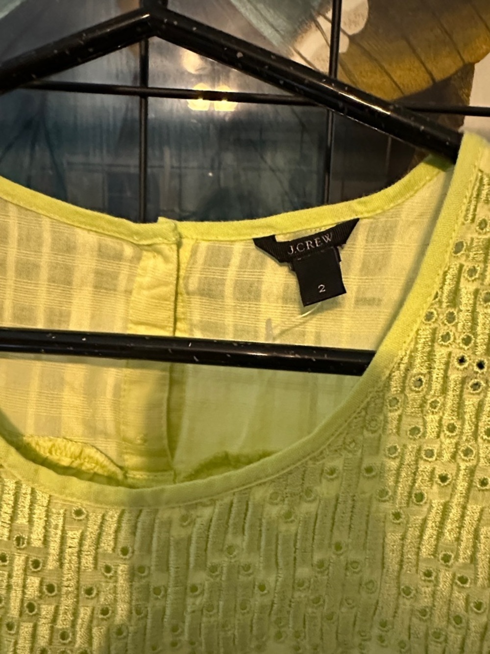 J. Crew Lemon Yellow Beaded Sleeveless Blouse lined linen - Picture 2 of 3